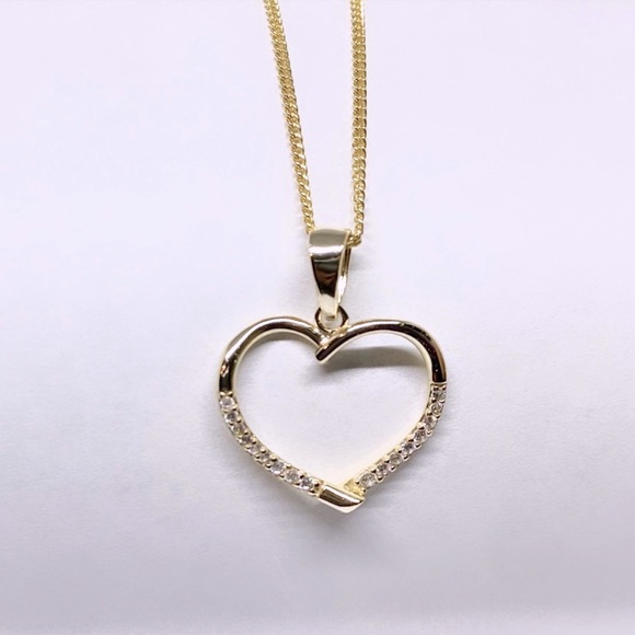 925 Sterling Silver heart necklace - Picture 1 of 2